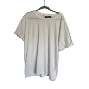 Girl Dangerous Womens XL White Boyfriend Crew Neck Oversized Basic T-Shirt